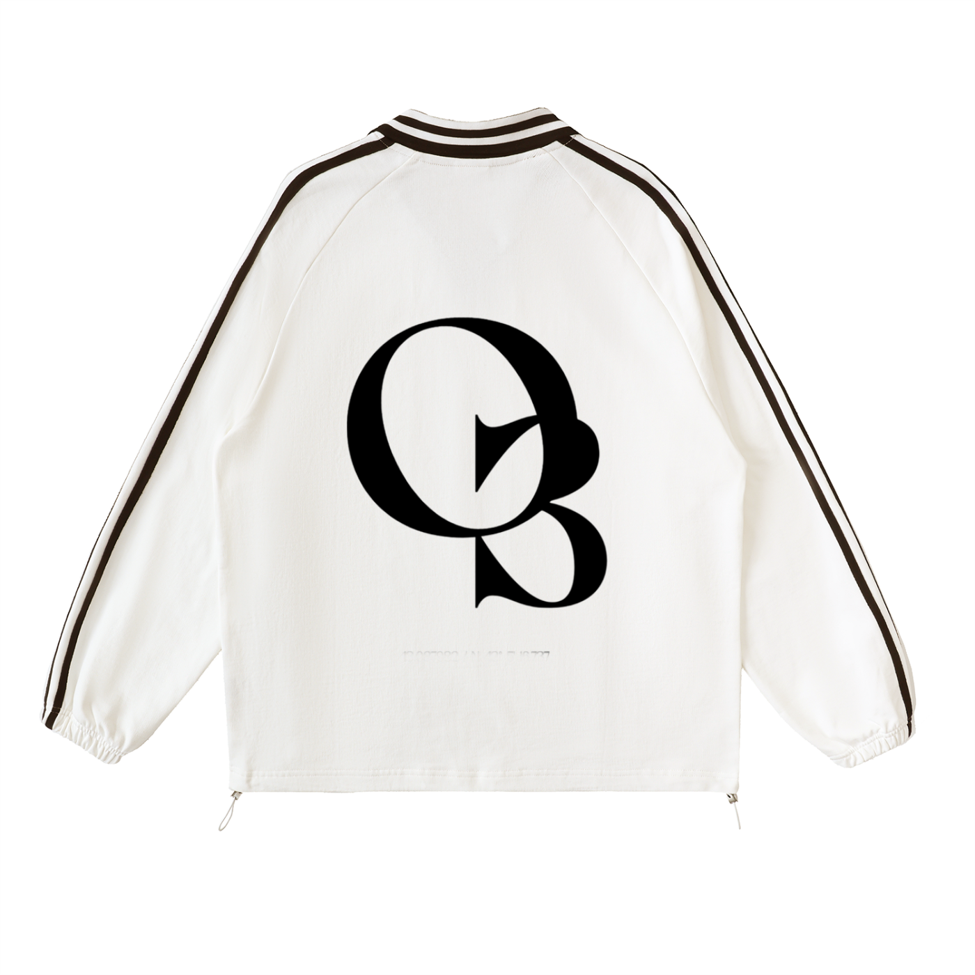 Contrast Striped Lapel Collar Sweatshirt