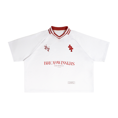 Contrast Lapel Collar Boxy T-Shirt